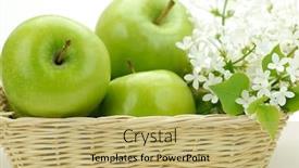  Presentation with green apples - Colorful presentation enhanced with basket-of-green-apples backdrop and a yellow colored foreground