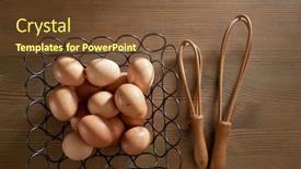  Presentation with hen - Beautiful theme featuring basket-of-hen-egg-put backdrop and a tawny brown colored foreground