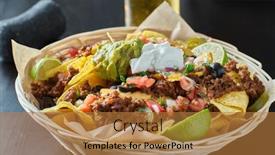  Presentation with nachos - Presentation theme enhanced with basket-of-load-nachos background and a gold colored foreground