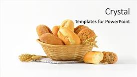  Presentation with buns rolls - Colorful slide set enhanced with basket of various bread rolls backdrop and a white colored foreground