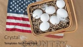  Presentation with country - Presentation theme consisting of basket-of-white-country-eggs background and a  colored foreground
