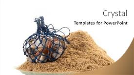  Presentation with shells - PPT theme having basket-shells-at-the-sand background and a  colored foreground