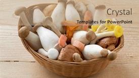  Presentation with mushrooms - Slide set consisting of basket-with-a-variation-mix background and a coral colored foreground