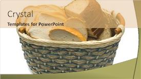  Presentation with bread - Amazing presentation theme having basket-with-bread-isolated backdrop and a yellow colored foreground
