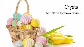  Presentation with easter basket - Cool new theme with basket with easter eggs backdrop and a white colored foreground