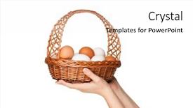  Presentation with eggs egg carton egg box - Slide deck with basket with eggs in woman background and a  colored foreground