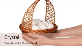  Presentation with eggs egg carton egg box - Audience pleasing presentation theme consisting of basket with eggs in woman backdrop and a  colored foreground