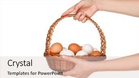  Presentation with woman - Theme with basket with eggs in woman background and a  colored foreground