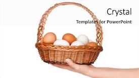  Presentation with eggs egg carton egg box - PPT theme having gold wedding rings wedding day and wedding jewelry background and a dark gray colored foreground