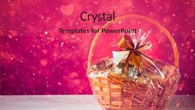  Presentation with purple heart - Presentation design with basket with festive heart particle background and a red colored foreground