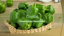  Presentation with green - Audience pleasing PPT theme consisting of basket-with-fresh-picked-homegrown backdrop and a forest green colored foreground