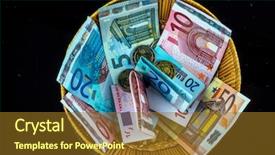  Presentation with money - Theme featuring basket with money for donations background and a tawny brown colored foreground