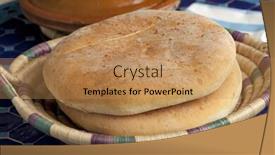  Presentation with moroccan - Audience pleasing slide deck consisting of basket with moroccan bread close up and tajine on the background at the table backdrop and a coral colored foreground