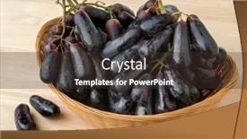  Presentation with sapphire - Theme having basket-with-ripe-sweet-sapphire background and a tawny brown colored foreground