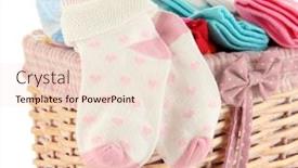  Presentation with socks - Presentation design having basket-with-socks-isolated background and a lemonade colored foreground