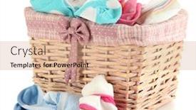  Presentation with socks - Amazing presentation having basket-with-socks-isolated backdrop and a coral colored foreground