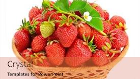  Presentation with strawberries - Theme featuring basket-with-sweet-red-strawberries background and a red colored foreground