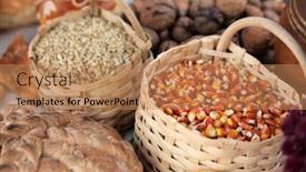  Presentation with maize - Amazing presentation theme having basket-with-wheat-and-maize backdrop and a  colored foreground