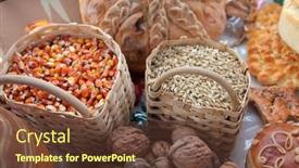  Presentation with maize - Presentation having basket-with-wheat-and-maize background and a  colored foreground