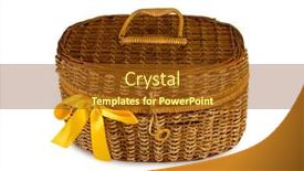  Presentation with yellow - Audience pleasing presentation theme consisting of basket-with-yellow-bow-isolated backdrop and a tawny brown colored foreground
