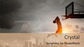  Presentation with game - Cool new slides with basketball - it is game time mixed backdrop and a coral colored foreground