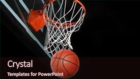  Presentation with basketball - Audience pleasing slide deck consisting of basketball after going through hoop backdrop and a wine colored foreground