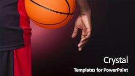  Presentation with basketball - Audience pleasing slide set consisting of rear view of a basketball backdrop and a  colored foreground