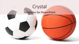  Presentation with basketball - Colorful presentation design enhanced with basketball-and-football-balls-isolated backdrop and a lemonade colored foreground