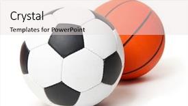  Presentation with football tournament - Slide deck having basketball and football balls isolated background and a lemonade colored foreground