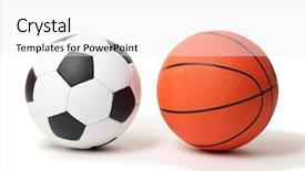  Presentation with basketball basketball hoop sport ball - Beautiful slide deck featuring basketball and football balls isolated backdrop and a white colored foreground