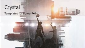  Presentation with game - Slides enhanced with is game time mixed media background and a coral colored foreground