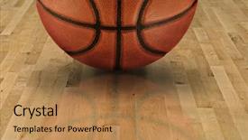  Presentation with basketball court - Beautiful presentation theme featuring basketball background backdrop and a coral colored foreground