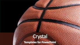  Presentation with basketball - Audience pleasing theme consisting of basketball ball against dark background backdrop and a tawny brown colored foreground