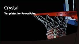  Presentation with gym ball - Slide deck having basketball ball board and net background and a black colored foreground