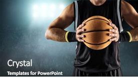  Presentation with black hands - Amazing slide set having basketball ball in a male backdrop and a gray colored foreground