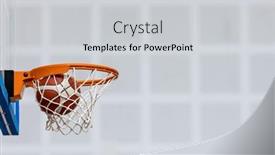  Presentation with ball sports - Presentation theme featuring basketball-ball-on-wooden-sports background and a light gray colored foreground