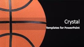  Presentation with basketball - Presentation design having basketball ball over black background background and a black colored foreground