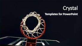  Presentation with basketball court - Cool new presentation theme with basketball basket below backdrop and a black colored foreground