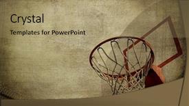  Presentation with basketball court - Colorful theme enhanced with basketball basket grunge backdrop and a coral colored foreground
