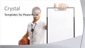  Presentation with coach - PPT layouts with basketball-coach-holding-a-ball background and a  colored foreground