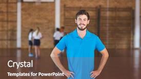 Presentation with school sport - Amazing presentation theme having basketball court at school backdrop and a tawny brown colored foreground