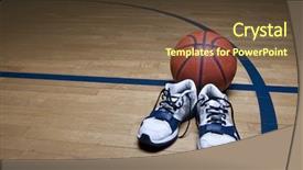  Presentation with basketball court - Slide set having basketball court background background and a tawny brown colored foreground