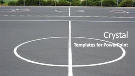  Presentation with kings - Presentation theme with basketball court on the black background and a gray colored foreground