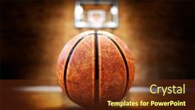  Presentation with basketball court - Presentation design with basketball-court-with-ball-hoops background and a tawny brown colored foreground