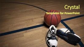  Presentation with basketball court - PPT theme enhanced with basketball court with ball background and a tawny brown colored foreground
