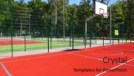  Presentation with basketball court - PPT theme enhanced with basketball court background and a red colored foreground