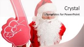  Presentation with santa claus holding scroll paper - Theme having basketball events - santa claus holding up background and a sky blue colored foreground