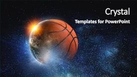  Presentation with basketball - Presentation theme with basketball game concept background and a black colored foreground
