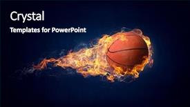  Presentation with basketball - PPT theme consisting of basketball game concept background and a black colored foreground