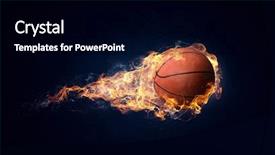  Presentation with basketball - Theme featuring basketball game concept background and a black colored foreground